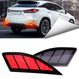 BINQIGOO 2Pc Full LED Rear Bumper Reflector Lights Kit for Lexus RX350 Base/F Sport 2020-2022,for RX350 L Base, Tail Lamp Brake Fog Lamps Daytime Running Light Turn Signal Lamp Accessories (Smoked)