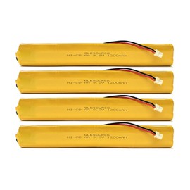 XUNTU BBAT0043A Ni-Cd 9.6V 1200mAh Emergency Light Battery Compatible for ELBB003 Lithonia ELB-B003 ELB-B004 OSI OSA228 DANTONA CUSTOM-306-U BBAT0044A BAA-96 (4 Pack)