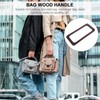 Tofficu 4Pcs Wooden Handles for Handbags, Retro Rectangular Purse Handles,