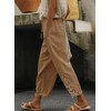 Acelitt Womens Casual Linen Pants Lightweight Drawstring Elastic Waist Fall