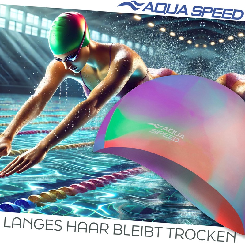 Aqua Speed Colourful Swimming Cap + Small Microfibre Towel |