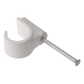 ForgeFix Pipe Clip - Hardened Masonry Nail - 16mm - White - Box 100