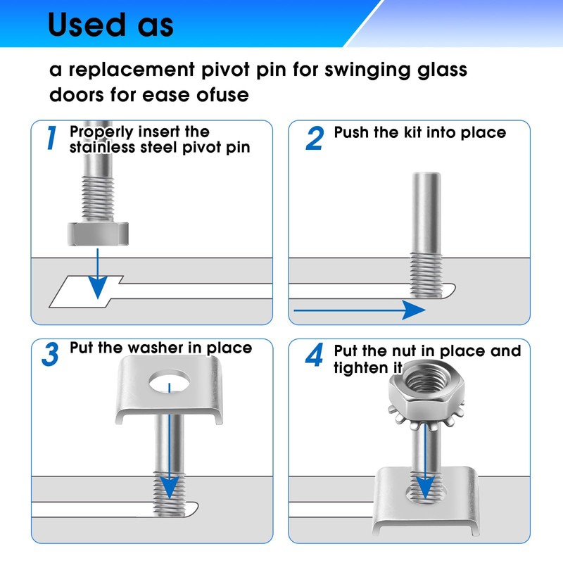 Shower Door Pivot pin Parts - Stainless Steel Shower Door