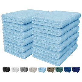 Vozbi Face Towels (12-Pack)-Ring Spun Cotton Fingertip Towels-Flannel Face Cloths-450 GSM Children's Bath Towels-Baby Washcloths for Home & Kitchen-Guest Towels 30 x 30 cm