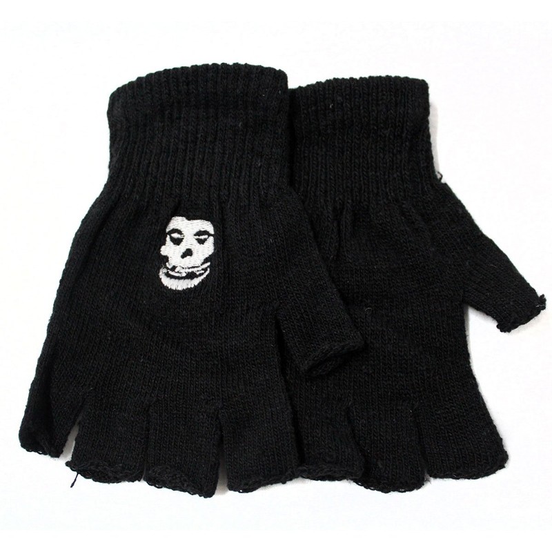 PUNK Rock Knit Fingerless Gloves- Rainbow