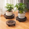 Wood Plant Stand Indoor,Plant Caddy with Lockable Wheels,Pot Stand,Rolling Plant