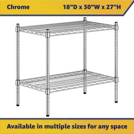 Zedfire 18D x 30W x 27H NSF Chrome Wire Shelving - 2 Shelves, Heavy Duty Storage, Commercial Wire Rack