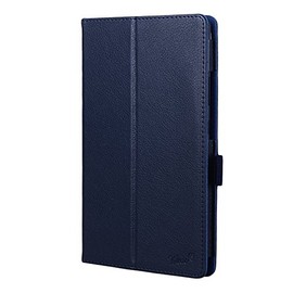 wisers NEC LAVIE Tab S TS508/FAM PC-TS508FAM 8-inch Tablet Case Cover with Protective Film [2017 New] Dark Blue