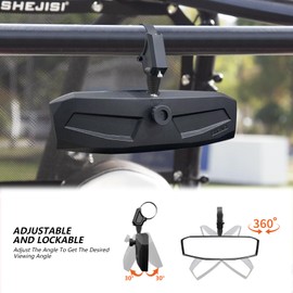 SHEJISI UTV Rearview Mirror for 1.5" to 2.0"Inch Roll Cage, New RZR Mirrors with Simple Adjustment of Viewing Angle, Compatible with Polaris RZR, Can Am Commanders, Honda Pioneer SXS, Kawasaki Mule