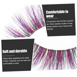 IWOWHERO 3D Colorful Fake Eyelashes Dramatic Cluster Lashes 1 Pair Soft and Reusable for Makeup Looks Suitable for Eye Shapes