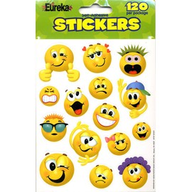 Eureka Emoticons Stickers, 120 Per Pack