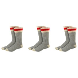 Sierra Socks Men's Striped Wool Work Boot Socks - Mid-weight, Moisture-Wicking & Breathable for Outdoor Activities - 3 Pairs