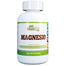 Natural Green – Citrato de Magnesio 500 mg, 60 Cápsulas | Apoya la Función Muscular, Nerviosa y el Bienestar General – Alta Absorción y Pureza