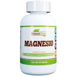 Natural Green – Citrato de Magnesio 500 mg, 60 Cápsulas | Apoya la Función Muscular, Nerviosa y el Bienestar General – Alta Absorción y Pureza