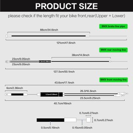 BMX Bike Gyro Brake Cables Front + Rear (Upper + Lower) with Spinner Rotor Full Kit, BMX Bicycle Brake Lines Set Cable Wire & Housing Replacement for Most Gyro Systems and 20" Bikes, Professional