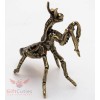 Solid Brass Amber Figurine of Praying Mantis Insect Totem talisman