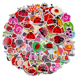 100 Pack Ladybug Stickers, Lady Bug Party Favors, Birthday Decorations