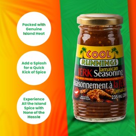 Cool Runnings Jerk Jamaican Seasoning Hot Sauce 284g - Authentic Spicy Jamaican Sauce for Marinating, Grilling, and Cooking Chicken, Pork, and Fish, Perfect for Bold Caribbean Jerk Flavors