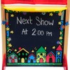 Constructive Playthings Kid-Sized Hardwood Puppet Theater, Includes Chalkboard, Curtain and