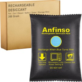 Anfinso Large 300g Car Dehumidifier Bags, Rechargeable Desiccant Silica Gel Packets, Moisture Absorbers for Closet, Totes, Safes, 3D Filaments, Storage Bins …