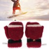USB Heated Gloves Half Fingerless Flip Burgundy Double Sided Knit
