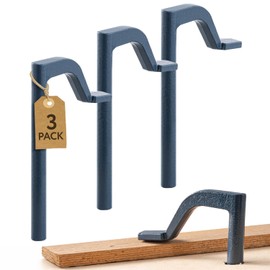 IMPRESA Pack of 3 Holdfast Dog-Hole Clamps - Blue, Cast Iron Heavy-Duty Cast Iron Bench Dog Clamps, 8-In Length & 3/4-In Shaft - Secure Grip for Woodworking Holdfasts