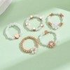 Rrdaily Cute Acrylic Beads Rings Set for Women Fun Knuckle