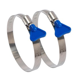 ISPINNER 2pcs 4 Inch Key-Type 304 Stainless Steel Worm Gear Hose Clamps, Adjustable Size Range 91-114mm Clamps for Dryer Vent, Dust Collector and Automotive