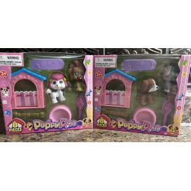 PuppyPet Puppy Pet Play Set Dog Puppy & Accessories Mini Toys Imaginative Pretend New Lot