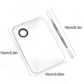 Makeup Mixing Palette, Stainless Steel Makeup Palette, Cosmetic Palette with Spatula Tool for Nail Art Eye Shadow Eyelash Makeup (Large)