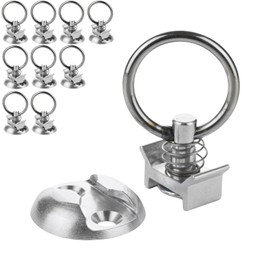 Safetytex Single End Fitting with Lashing Point for Airline Rail - Lashing Plate 20 mm Hole - Fitting with Retaining Point - Perfect for - Load Securing - Fixing Lashing Rail - Pack of 10