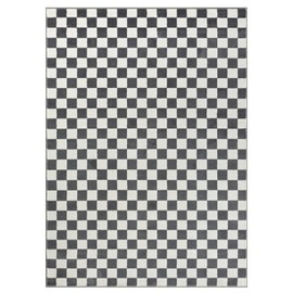 LUXE WEAVERS Checkered Gray 5x7 Geometric Polypropylene Area Rug