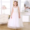 Bow Dream Lace Flower Girl Dress Wedding Junior Bridesmaid Elegant
