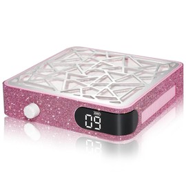 GGAIFbp Nail Dust Collector Vacuum Dust Collector Nail Tech Powerful Nail Fan Vent Dust Collector Extractor Dust Suction Machine with LED Display for Acrylic Nails Polishing,Salon Home Use (Pink)
