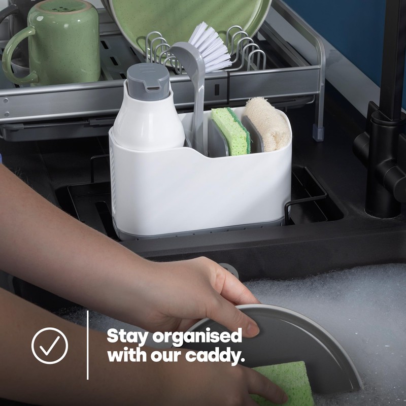 LIVIVO 2-in-1 Sink Caddy and Foam Soap Dispenser, Kitchen and