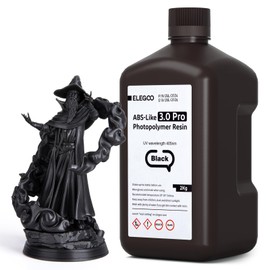 ELEGOO ABS-Like Resin 3.0 Pro, 3D Printing Resin with Higher Scratch-Resistance, High Toughness, High Precision, Fast Curing 405nm UV Resin for MSLA/LCD/DLP 3D Printers, Black 2000g