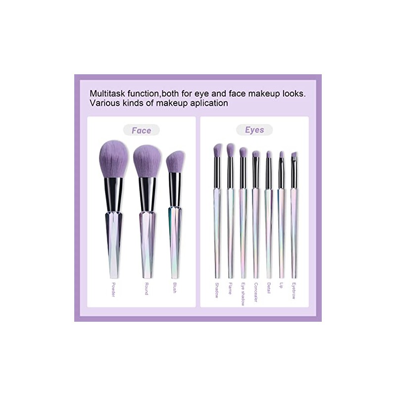 oneleaf Brochas de Maquillaje 10 Piezas Kit Premium de Cerdas