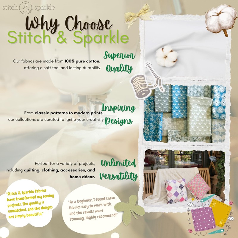 Stitch & Sparkle 100% Cotton 44" Solid Sewing & Craft