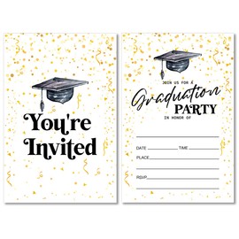 Soiceu Graduation Party Invitations with Envelopes Set of 20 Graduation Cap Grad Graduate Announcement Party Invites Fill in Blank
