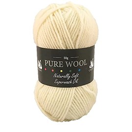 Superwash Double Knitting Pure Wool Cream