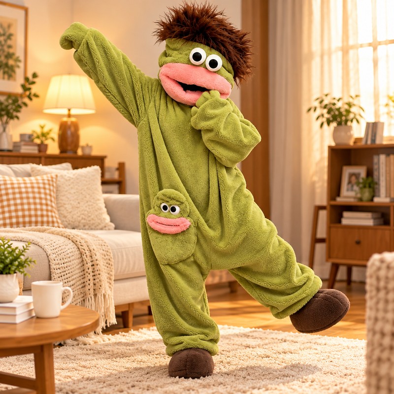 Monster Onesie Pajamas for Cozy Lounging – Thickened Fleece Jumpsuit