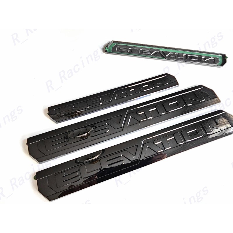 GMC OVERLAY 4PCS Gloss Black Door Rear Elevation Canyon Emblem
