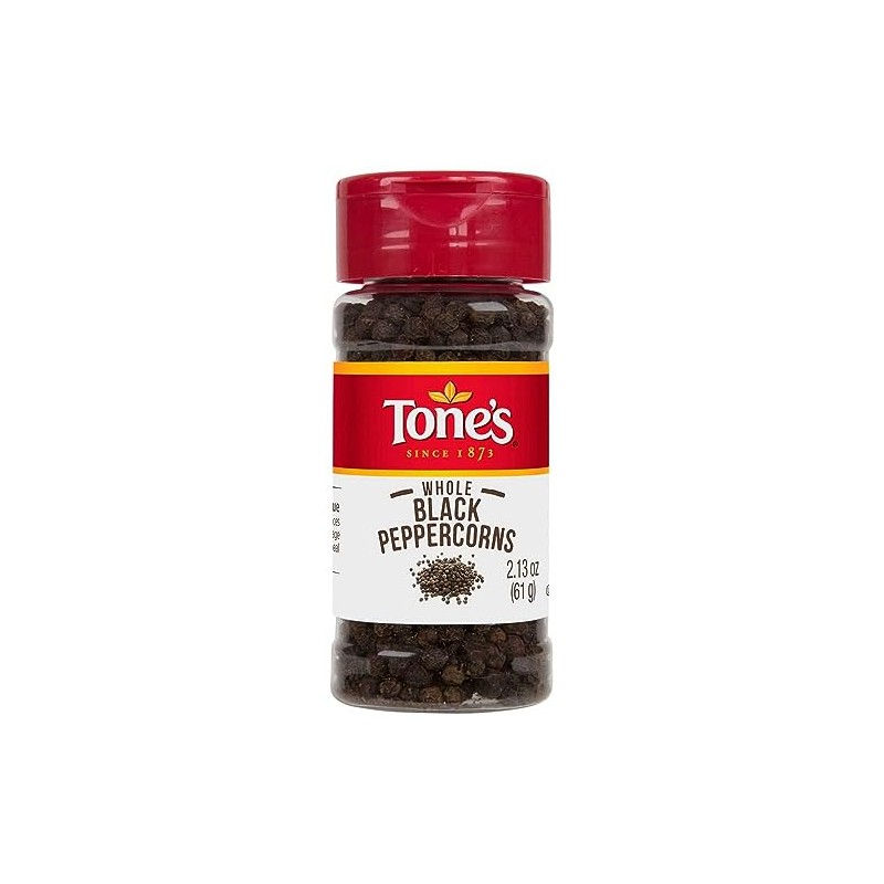 Tone's Whole Black Peppercorns, 2.13 Ounce