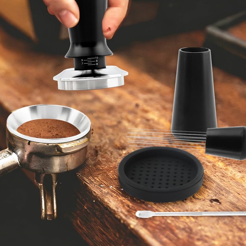 51mm Espresso Tool Kit, Spring-Loaded Tamper, WDT Tool & Dosing