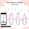 4 PCS Cute Phone Charms Aesthetic Y2K Cellphone Wrist Strap