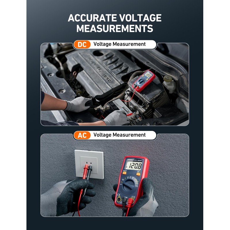 AstroAI Digital Multimeter, Voltmeter 1.5v/9v/12v Battery Voltage Tester Auto-Ranging/Ohmmeter/DMM with