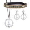 Boland 44536 Hippie Set, Headband, Earrings, Necklace, Peace Symbol, Flower
