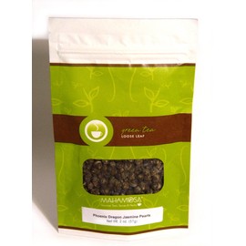Mahamosa Chinese Green Tea and Tea Filter Set: 2 oz Phoenix Dragon Jasmine Pearls Organic Green Tea, 100 Loose Leaf Tea Filters (Bundle- 2 items)(Tea ingredients: Green tea)