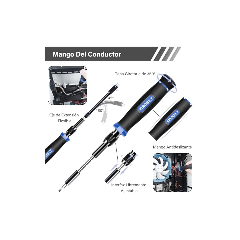 KIROGILY Juego de Desarmadores, Kit de Desarmadores para PC 154