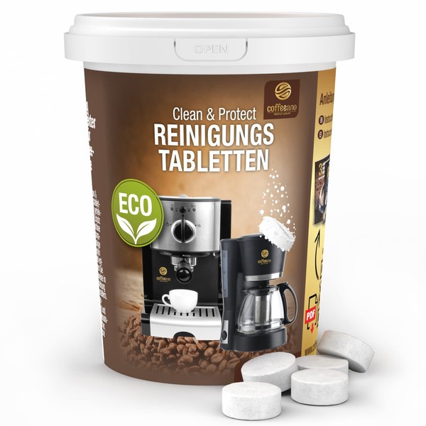 Coffeeano 250 Eco Cleaning Tablets for Fully Automatic Coffee Machines and Coffee Machines. Cleaning Tablets for Delonghi, Siemens, EQ Series, Jura, Krups, Bosch, Miele, Melitta, WMF etc.